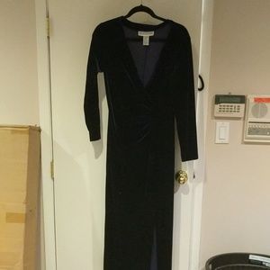Vintage Long blue velour dress